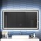 Linea 55" Led Heated Bathroom Mirror Anti Fog Dimmable Tempered Glass
